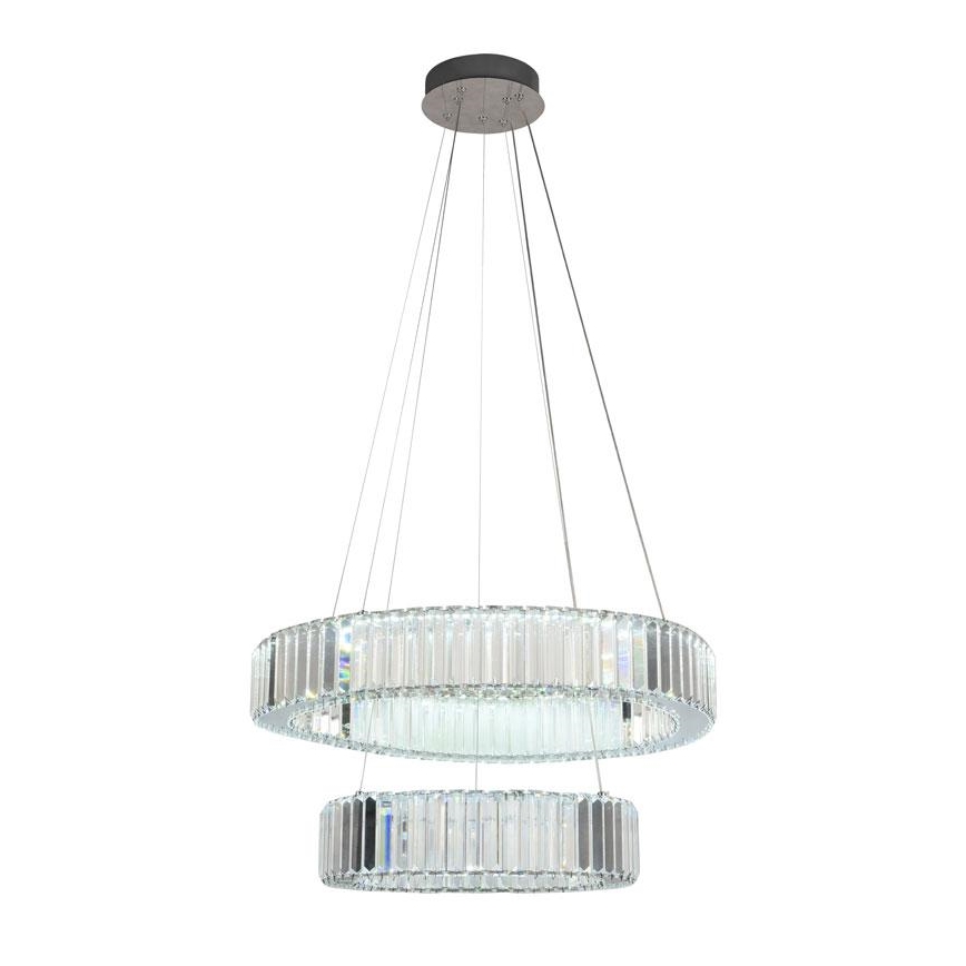 LED Lampadario di cristallo dimmerabile a filo LED/65W/230V 3000-6500K cromo lucido + telecomando