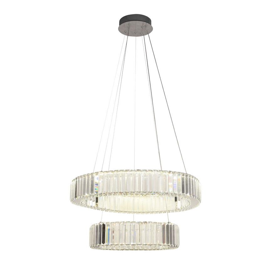 LED Lampadario di cristallo dimmerabile a filo LED/65W/230V 3000-6500K cromo lucido + telecomando