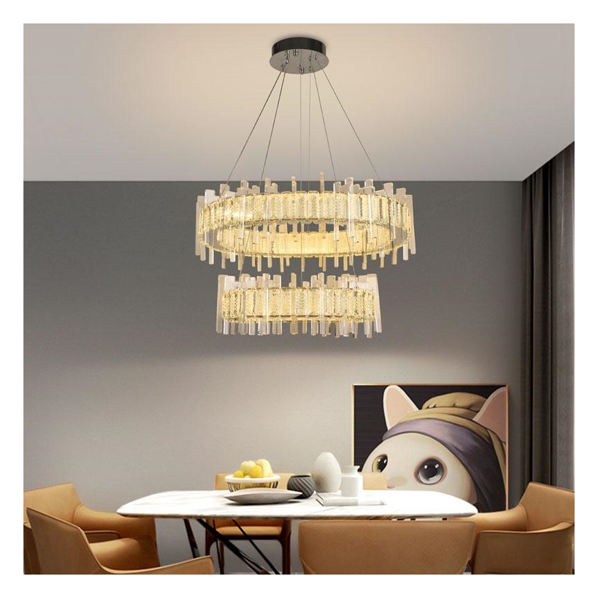 LED Dimmerabile cristallo lampadario su filo LED/65W/230V 3000-6500K + telecomando