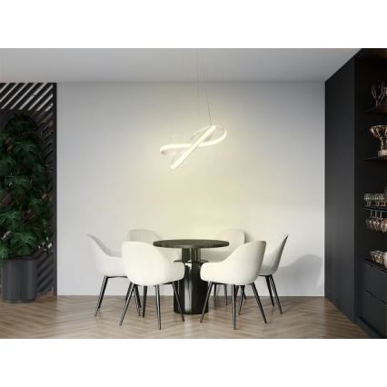 Lampadario a sospensione con filo LED dimmerabile LED/70W/230V 3000-6500K diametro 55 cm bianco + telecomando
