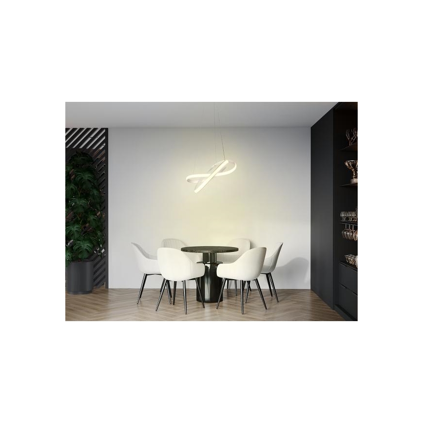 Lampadario a sospensione con filo LED dimmerabile LED/70W/230V 3000-6500K diametro 55 cm bianco + telecomando