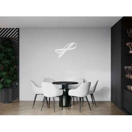 Lampadario a sospensione con filo LED dimmerabile LED/70W/230V 3000-6500K diametro 55 cm bianco + telecomando