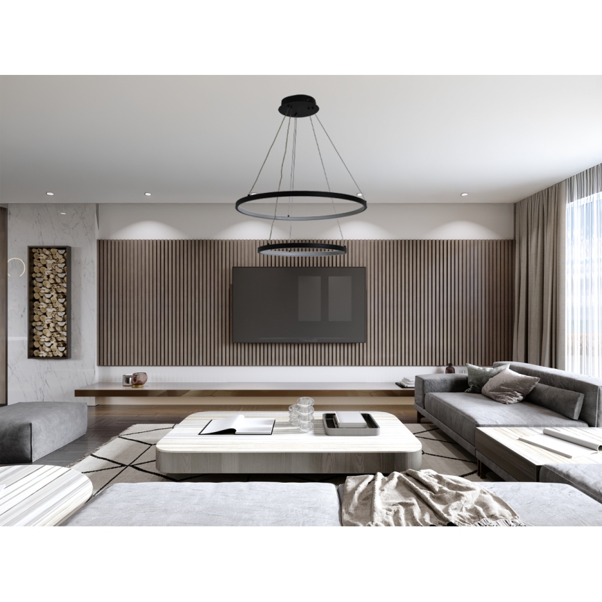Lampadario a sospensione con filo LED dimmerabile LED/75W/230V 3000-6500K diametro 60 cm + telecomando