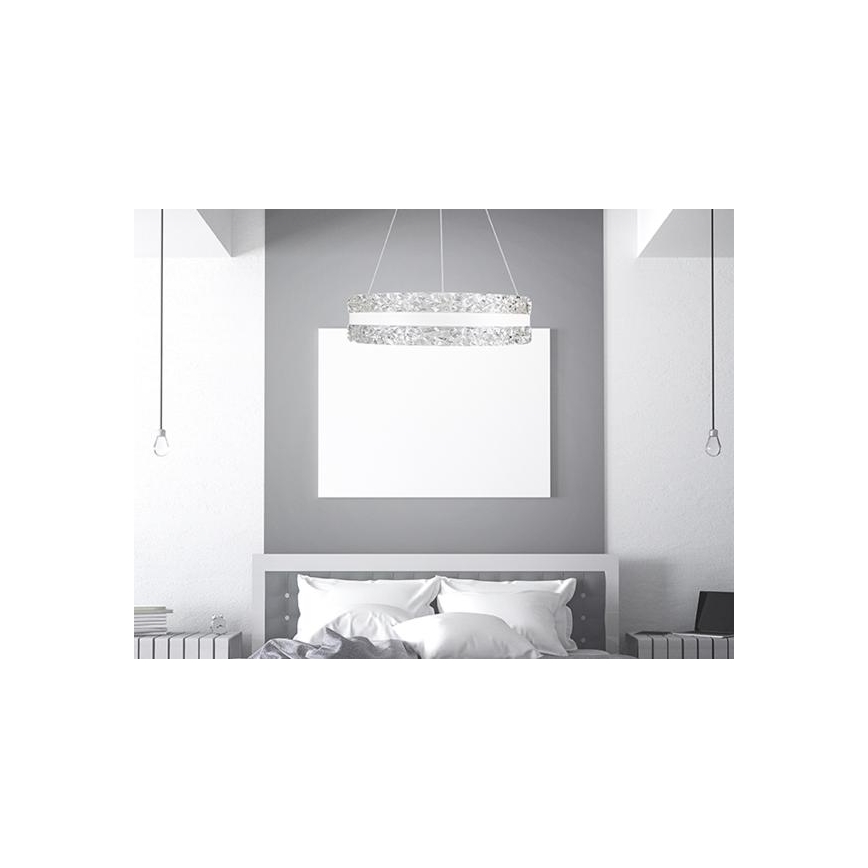 LED Dimmerabile cristallo lampadario su filo LED/80W/230V 3000-6500K bianco + telecomando