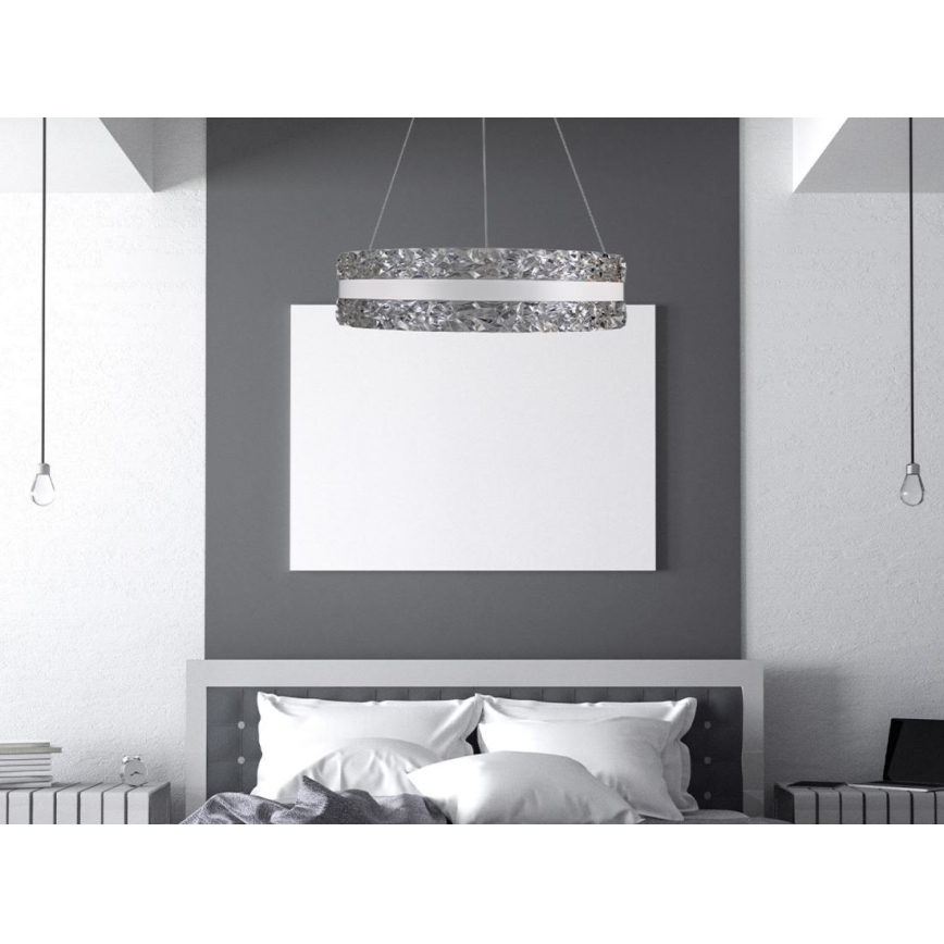 LED Dimmerabile cristallo lampadario su filo LED/80W/230V 3000-6500K bianco + telecomando