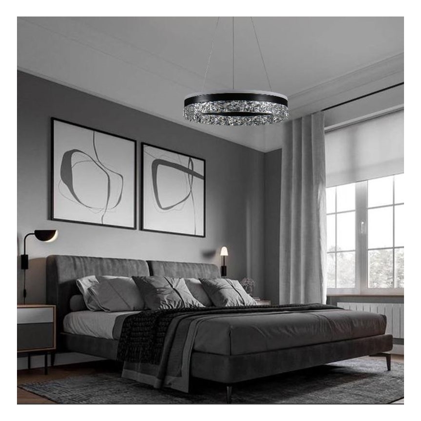Lampadario a sospensione con filo LED dimmerabile LED/80W/230V 3000-6500K nero + telecomando