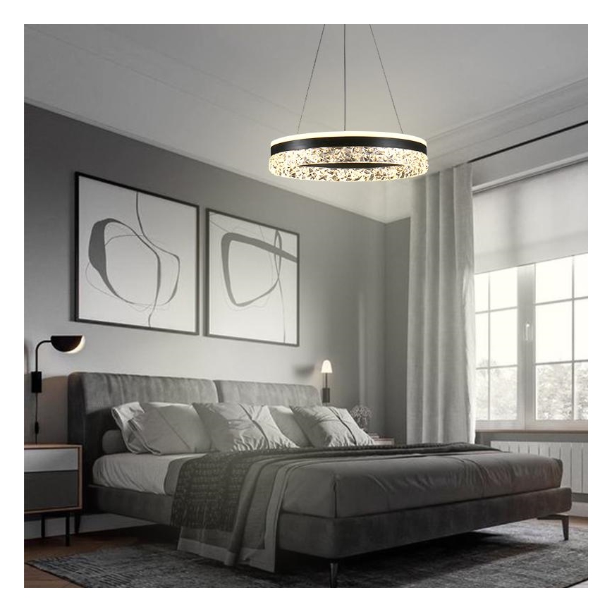Lampadario a sospensione con filo LED dimmerabile LED/80W/230V 3000-6500K nero + telecomando