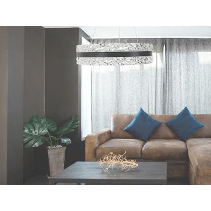 LED Dimmerabile cristallo lampadario su filo LED/80W/230V 3000-6500K nero + telecomando