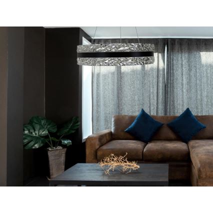 LED Dimmerabile cristallo lampadario su filo LED/80W/230V 3000-6500K nero + telecomando