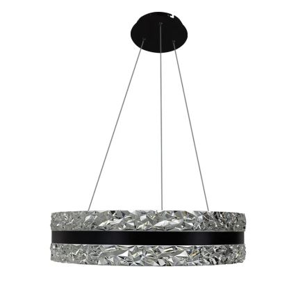 LED Dimmerabile cristallo lampadario su filo LED/80W/230V 3000-6500K nero + telecomando