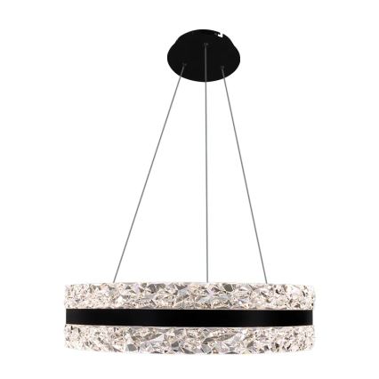 LED Dimmerabile cristallo lampadario su filo LED/80W/230V 3000-6500K nero + telecomando