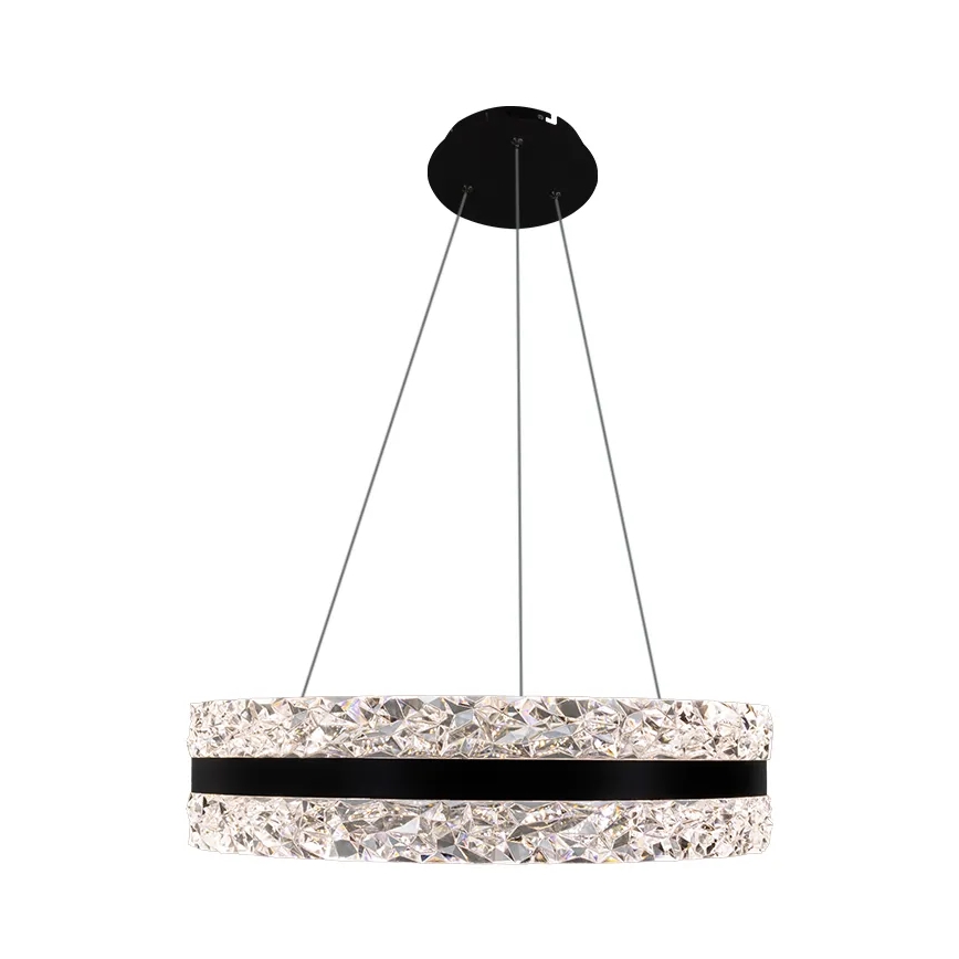 LED Dimmerabile cristallo lampadario su filo LED/80W/230V 3000-6500K nero + telecomando