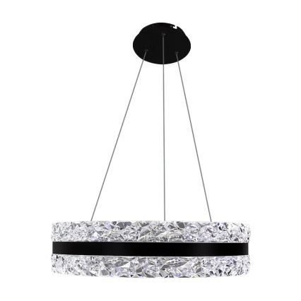 LED Dimmerabile cristallo lampadario su filo LED/80W/230V 3000-6500K nero + telecomando