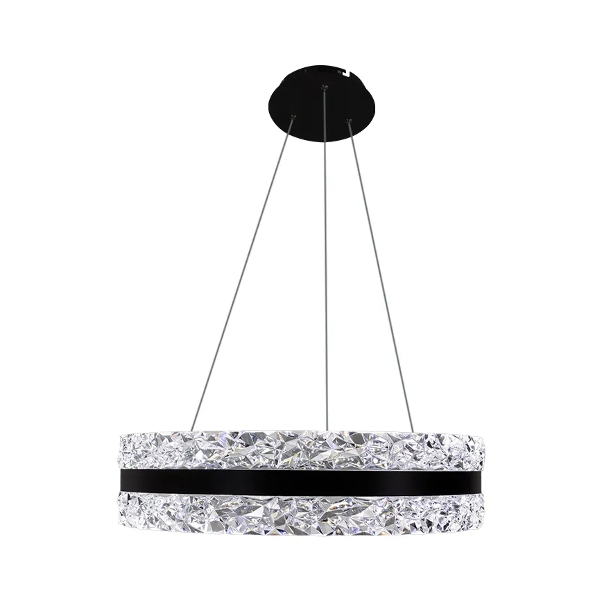 LED Dimmerabile cristallo lampadario su filo LED/80W/230V 3000-6500K nero + telecomando