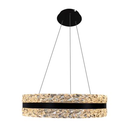 LED Dimmerabile cristallo lampadario su filo LED/80W/230V 3000-6500K nero + telecomando