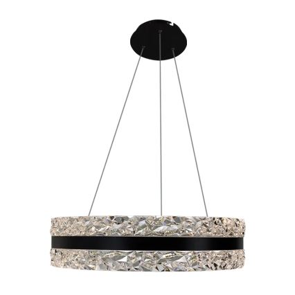 LED Dimmerabile cristallo lampadario su filo LED/80W/230V 3000-6500K nero + telecomando