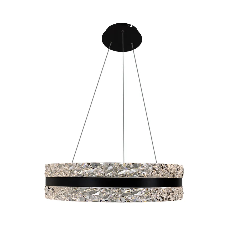 LED Dimmerabile cristallo lampadario su filo LED/80W/230V 3000-6500K nero + telecomando