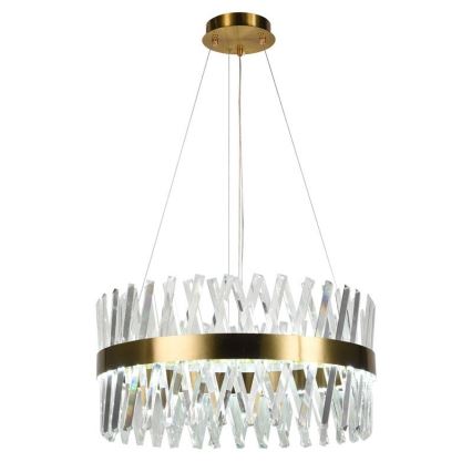 LED Dimmerabile cristallo lampadario su filo LED/80W/230V 3000-6500K oro + telecomando