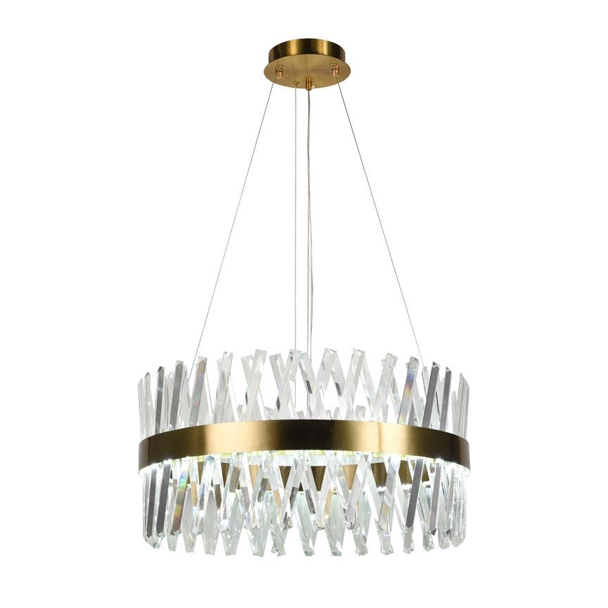LED Dimmerabile cristallo lampadario su filo LED/80W/230V 3000-6500K oro + telecomando