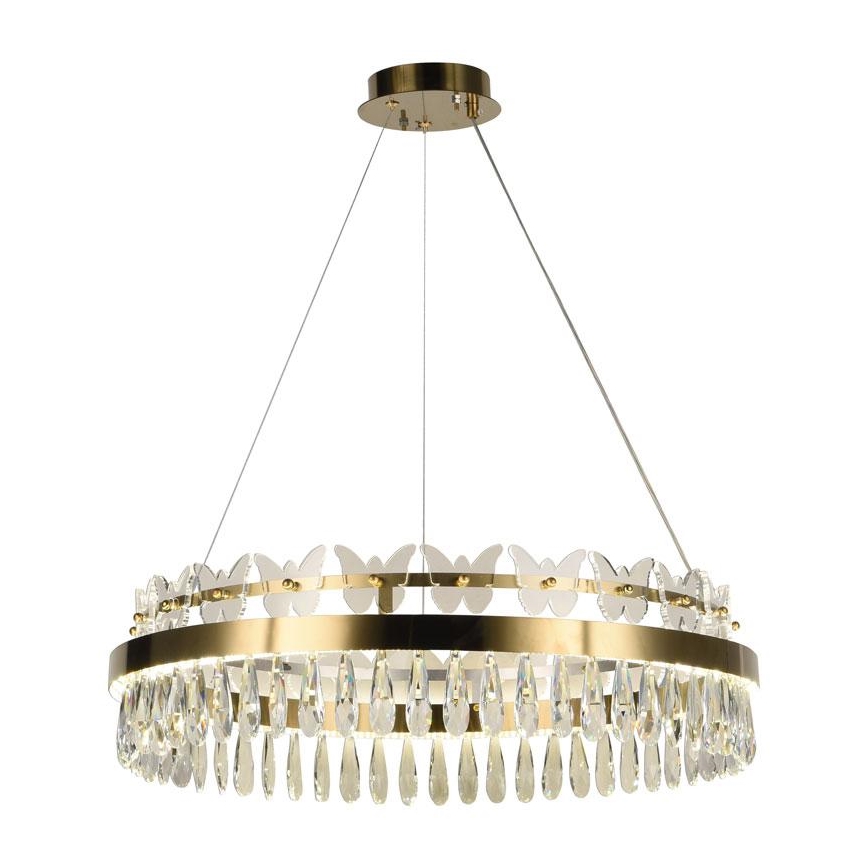 LED Dimmerabile cristallo lampadario su filo LED/80W/230V 3000-6500K oro + telecomando