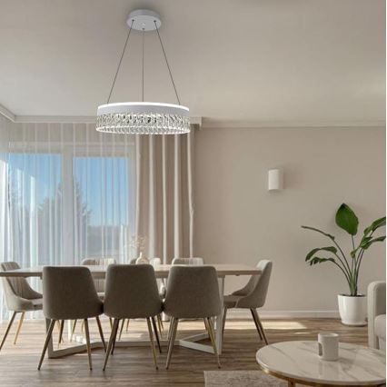 LED Dimmerabile cristallo lampadario su filo LED/90W/230V 3000-6500K bianco + telecomando