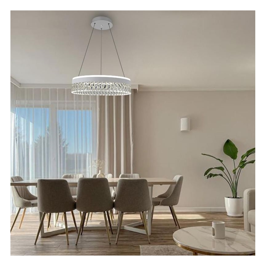 LED Dimmerabile cristallo lampadario su filo LED/90W/230V 3000-6500K bianco + telecomando