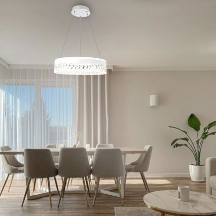 LED Dimmerabile cristallo lampadario su filo LED/90W/230V 3000-6500K bianco + telecomando