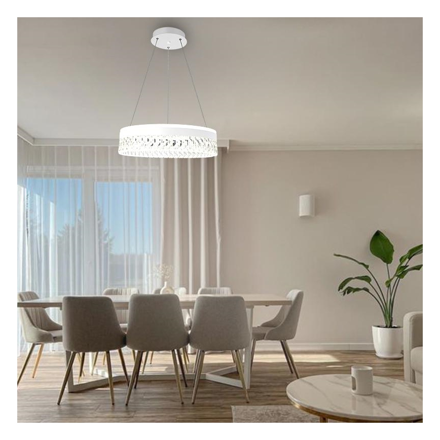 LED Dimmerabile cristallo lampadario su filo LED/90W/230V 3000-6500K bianco + telecomando
