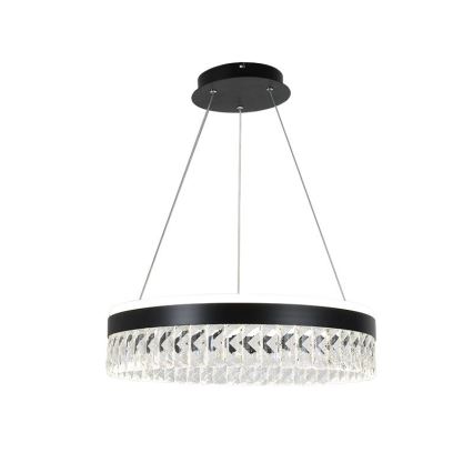 LED Dimmerabile cristallo lampadario su filo LED/90W/230V 3000-6500K nero + telecomando