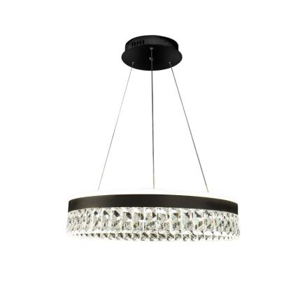 LED Dimmerabile cristallo lampadario su filo LED/90W/230V 3000-6500K nero + telecomando