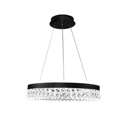 LED Dimmerabile cristallo lampadario su filo LED/90W/230V 3000-6500K nero + telecomando