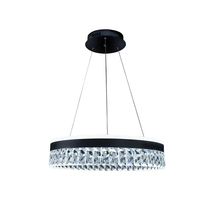 LED Dimmerabile cristallo lampadario su filo LED/90W/230V 3000-6500K nero + telecomando