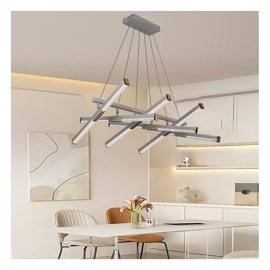 Lampadario a sospensione con filo LED dimmerabile LED/90W/230V 3000-6500K diametro 80 cm + telecomando