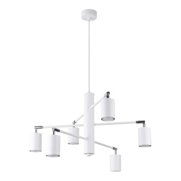 Lampadario a sospensione con filo LEMMI 6xGU10/10W/230V bianco