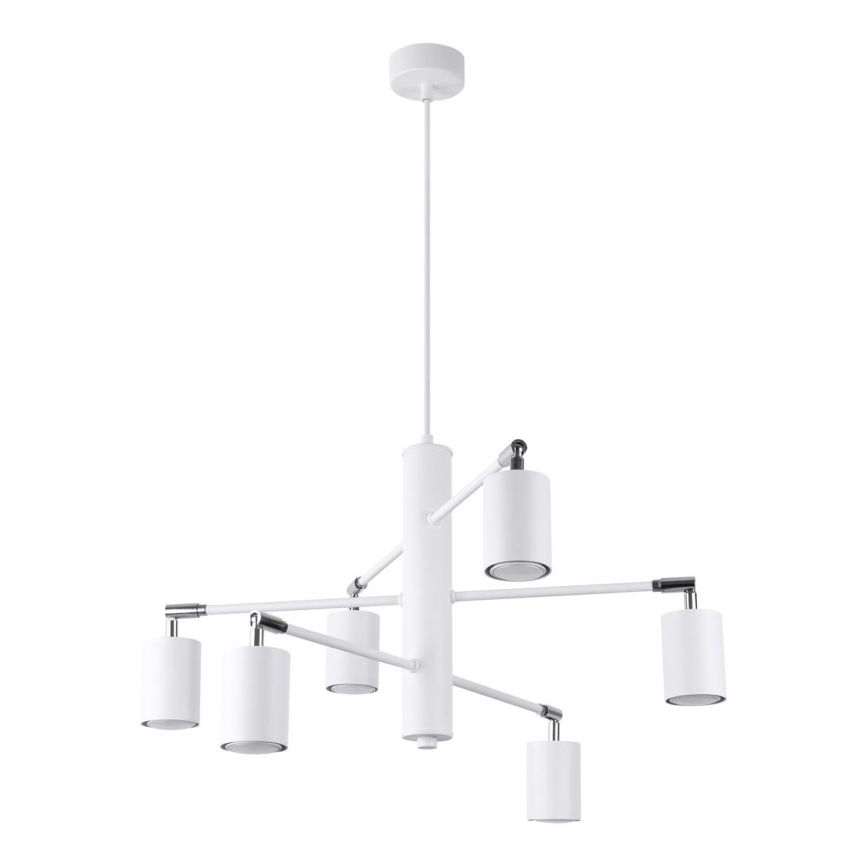 Lampadario a sospensione con filo LEMMI 6xGU10/10W/230V bianco