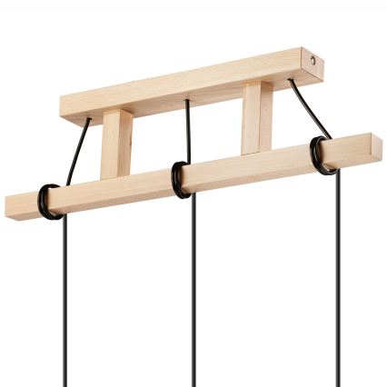 Lampadario a sospensione con filo LEON 3xE27/60W/230V - FSC certificato