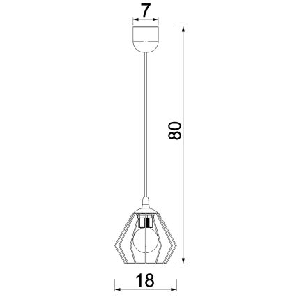 Lampadario a sospensione con filo LETI 1xE27/15W/230V nero