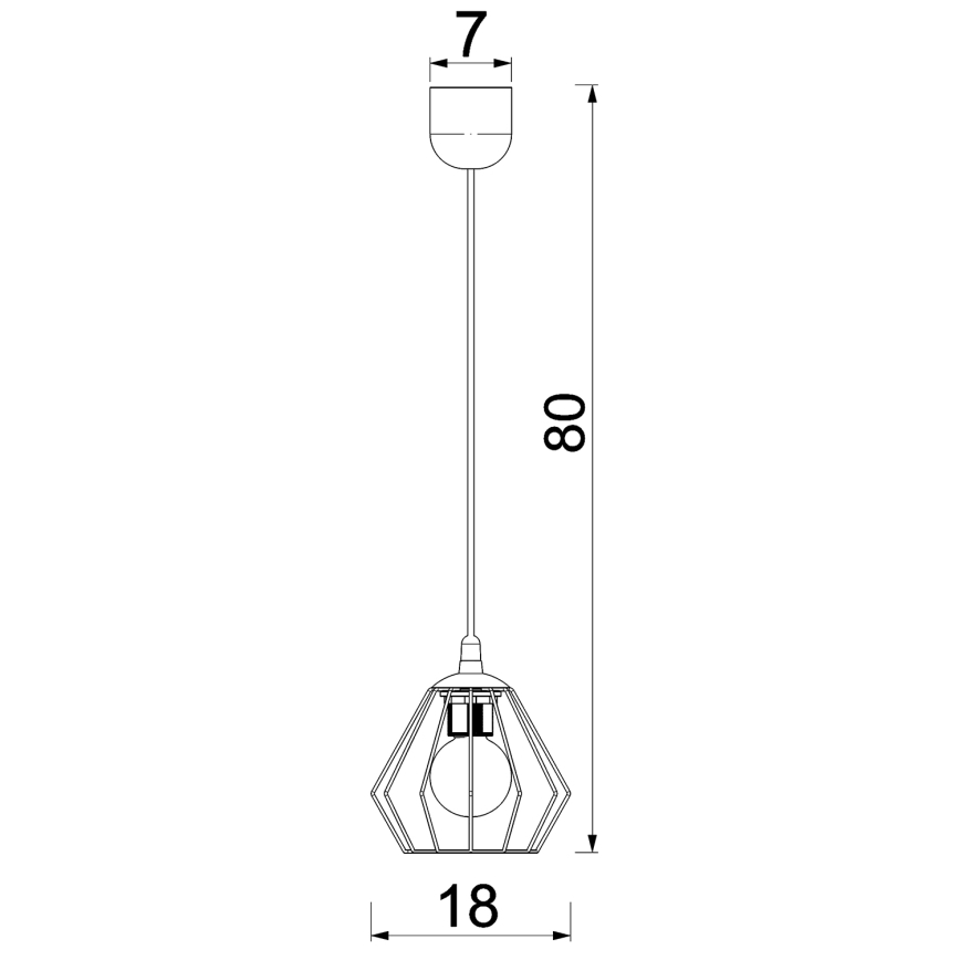 Lampadario a sospensione con filo LETI 1xE27/15W/230V nero