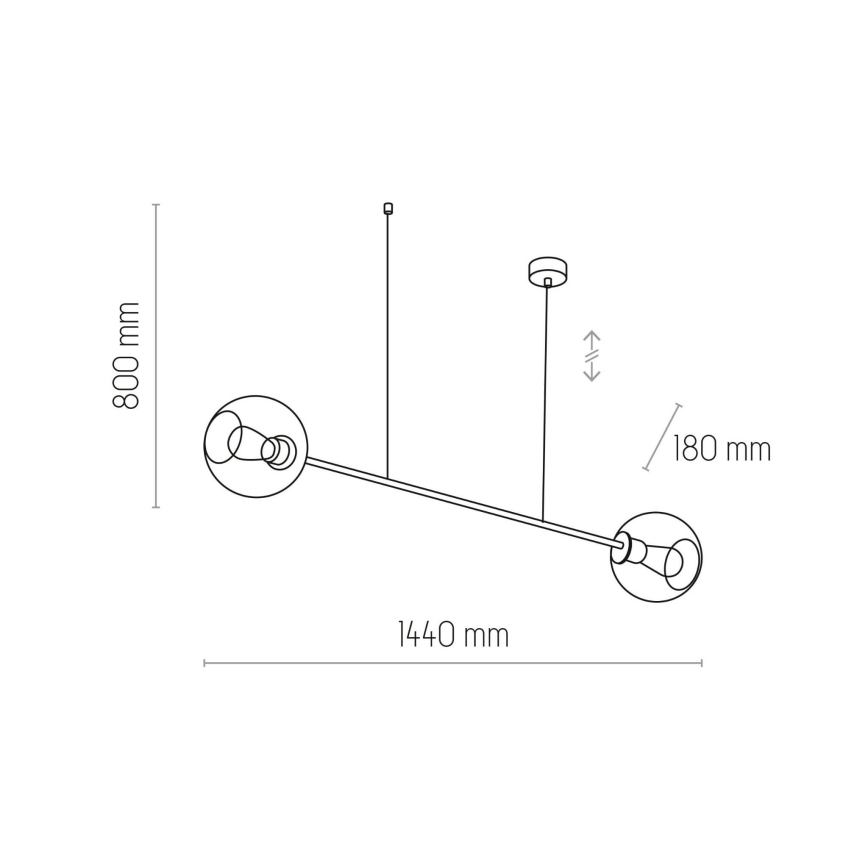 Lampadario a sospensione con filo LIBRA 2xE27/15W/230V