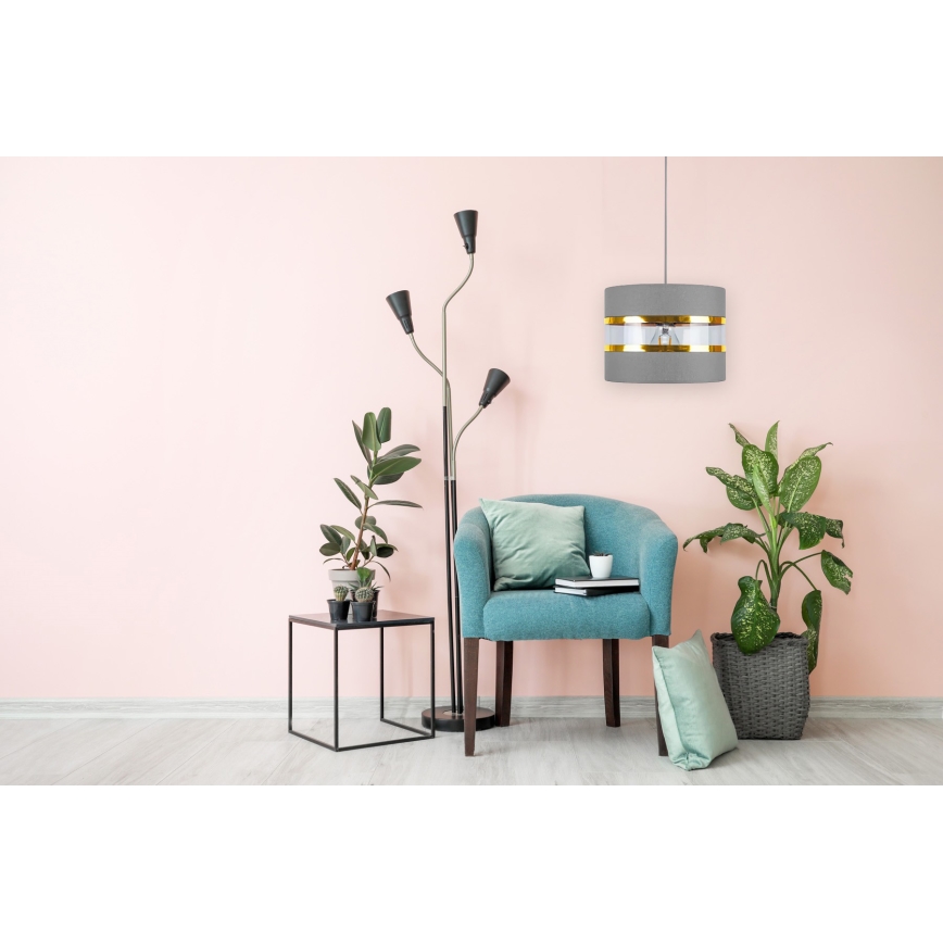Lampadario a sospensione con filo LIND 1xE27/60W/230V grigio