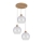 Lampadario a sospensione con filo LINEA 3xE27/60W/230V quercia