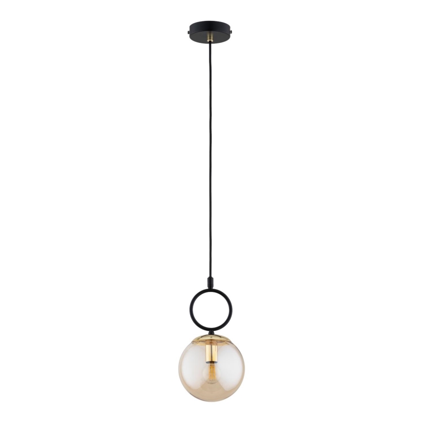 Lampadario a sospensione con filo LISTER 1xE14/10W/230V nero/fumé beige