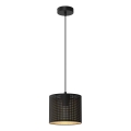 Lampadario a sospensione con filo LOFT SHADE 1xE27/60W/230V diametro 18 cm nero/oro