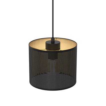 Lampadario a sospensione con filo LOFT SHADE 1xE27/60W/230V diametro 18 cm nero/oro