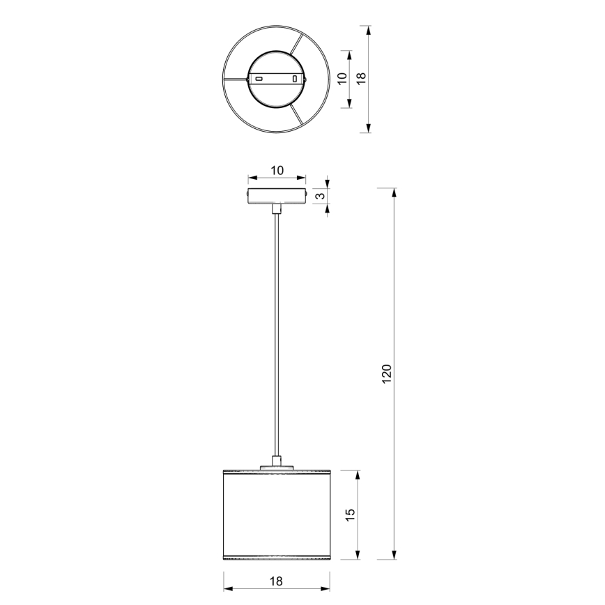 Lampadario a sospensione con filo LOFT SHADE 1xE27/60W/230V diametro 18 cm nero/oro