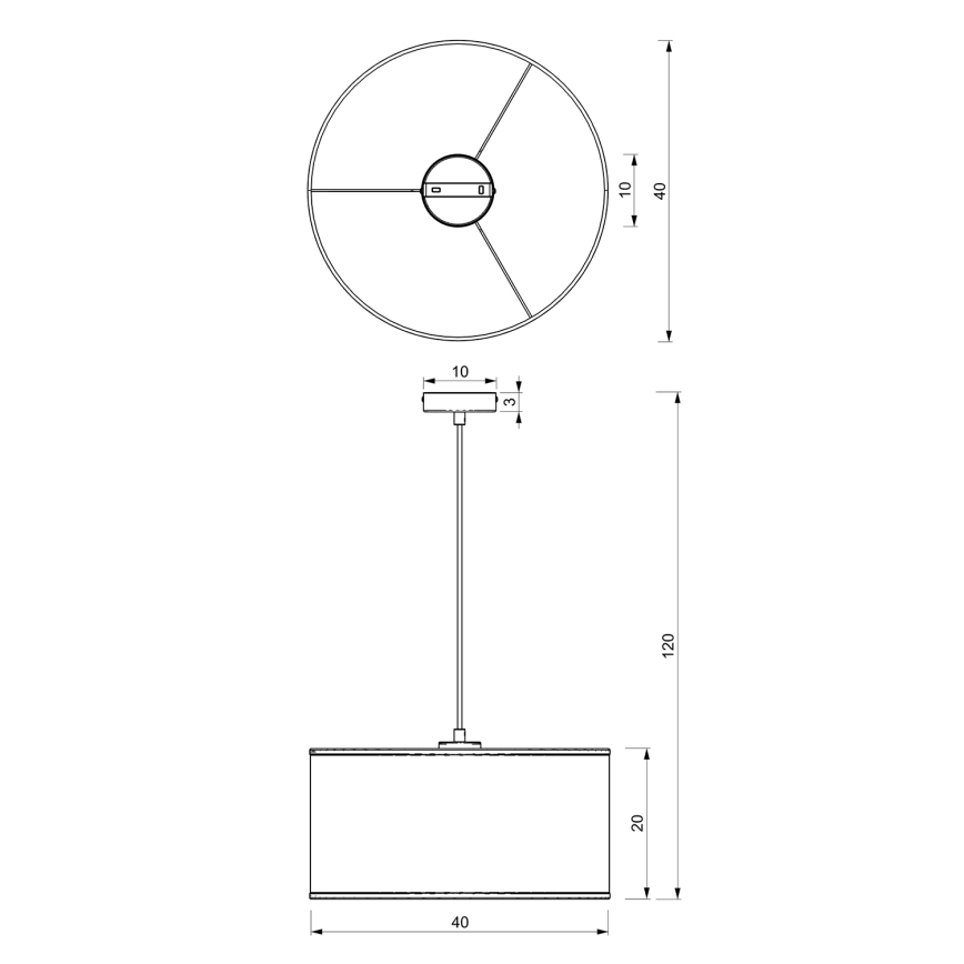 Lampadario a sospensione con filo LOFT SHADE 1xE27/60W/230V diametro 40 cm bianco/oro