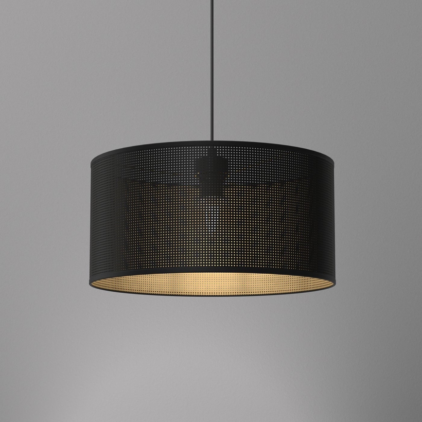 Lampadario a sospensione con filo LOFT SHADE 1xE27/60W/230V diametro 40 cm nero/oro