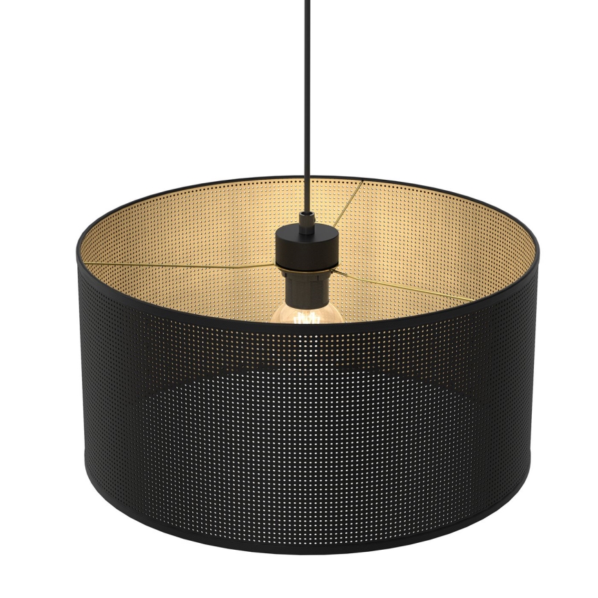 Lampadario a sospensione con filo LOFT SHADE 1xE27/60W/230V diametro 40 cm nero/oro