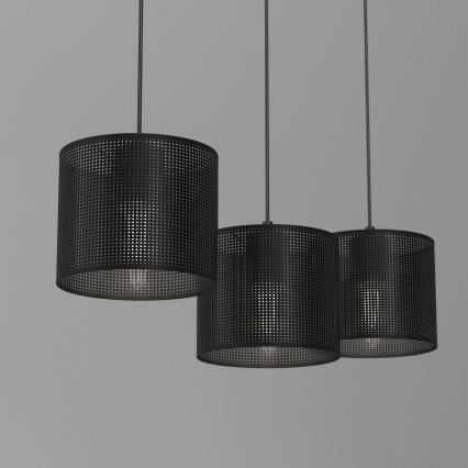 Lampadario a sospensione con filo LOFT SHADE 3xE27/60W/230V nero