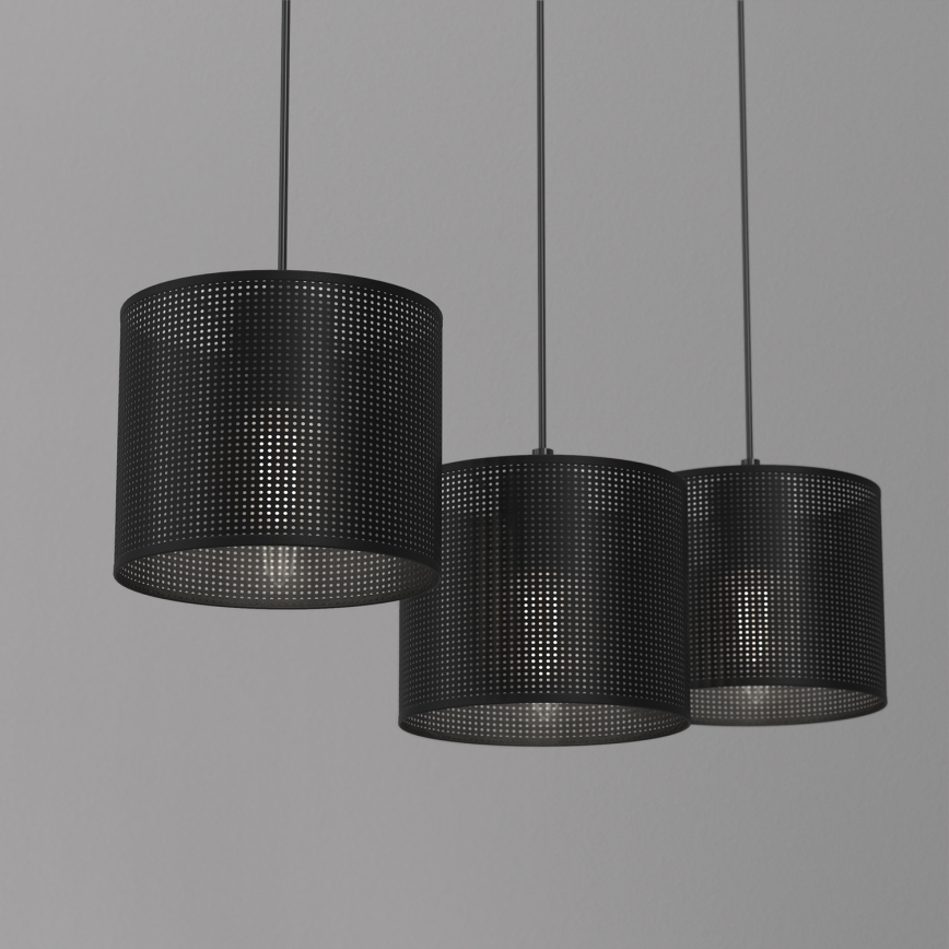 Lampadario a sospensione con filo LOFT SHADE 3xE27/60W/230V nero